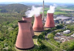 Power stations burn fuel to produce energy