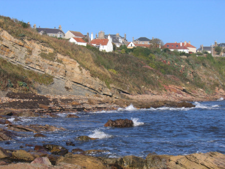 Sedimentary layers in the cliffs at Crail