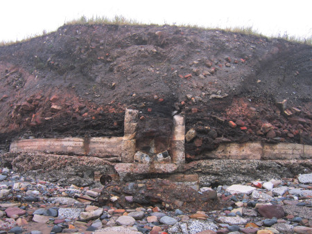 East Wemyss building remains eroded out of the cliff