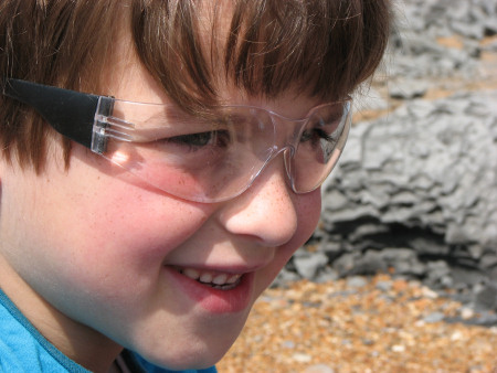 Fossil hunting safety glasses