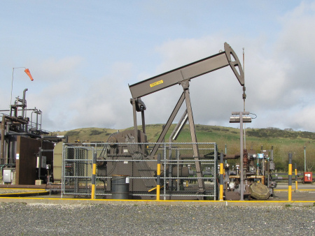 Close-up of BP oil well at Kimmeridge
