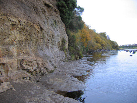 Exposed Jurassic rocks alongside the River Brora